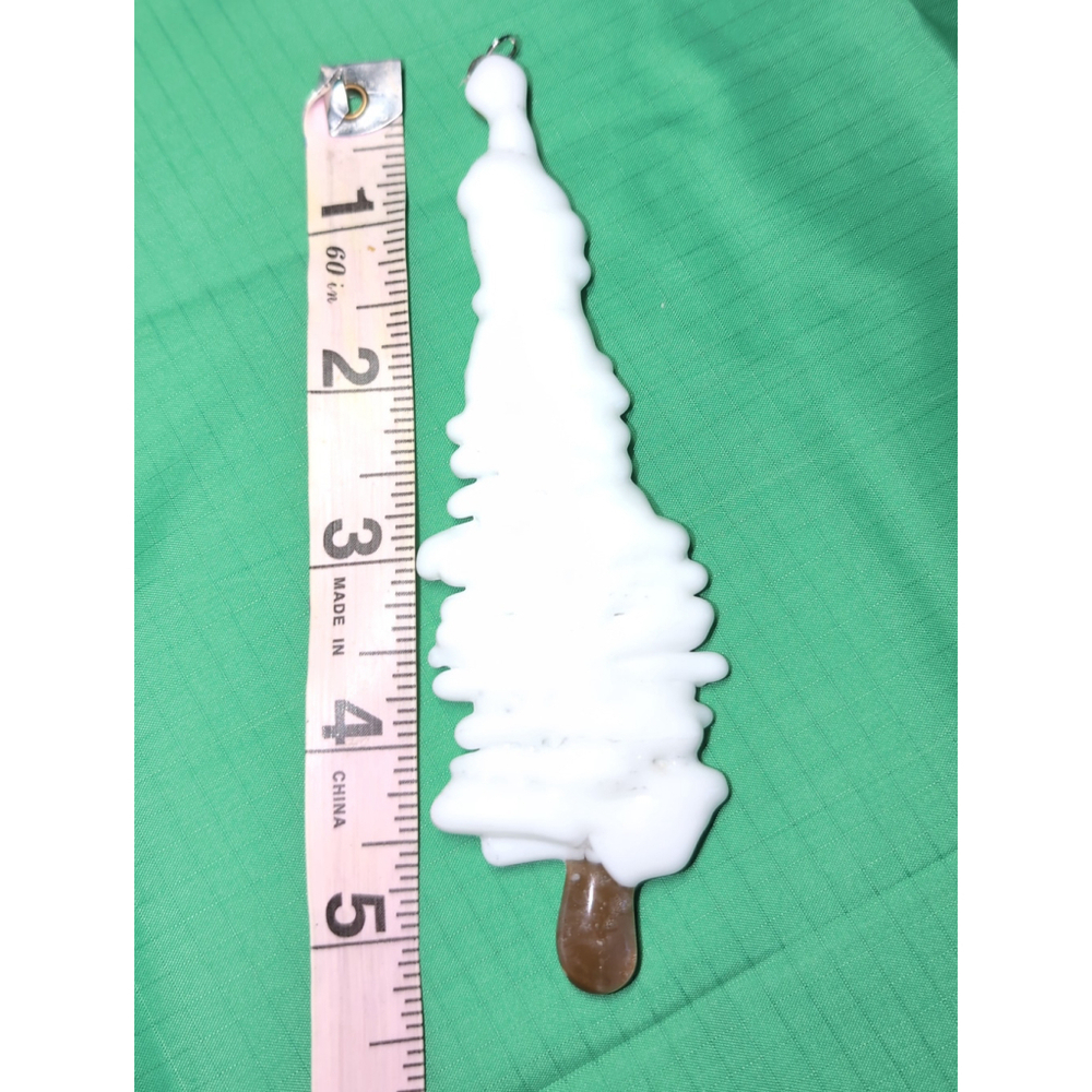 Fused White Glass Tree Ornament - Picture 4 of 5